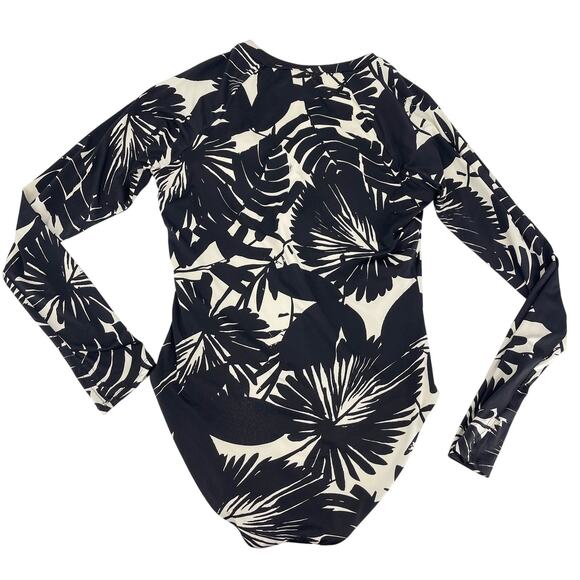 Trina Turk Lennox One Piece Swimsuit Long Sleeve Zip Rash Guard Paddle Suit XL - Picture 11 of 12